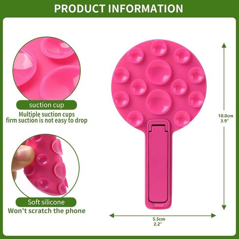 Silicone Suction phone mount - 2 in 1 Silicone Sticky Phone Grip,with Suction Cup and Bracket Adhesive Grip,Phone Accessory for iPhone and Android,Sticky Grip for Selfies,Videos,and Tiktok(Light Pink) in Saudi Arabia
