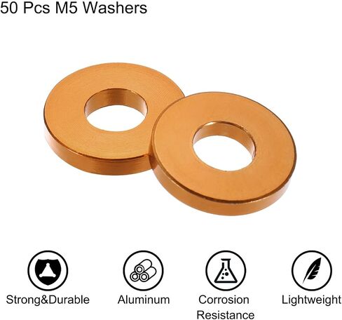MECCANIXITY Flat Washers Aluminium Alloy M5 Thickening Washer for RC Model Parts Green 50Pcs in Saudi Arabia