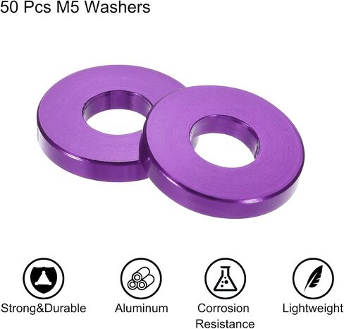 MECCANIXITY Flat Washers Aluminium Alloy M5 Thickening Washer for RC Model Parts Green 50Pcs in Saudi Arabia