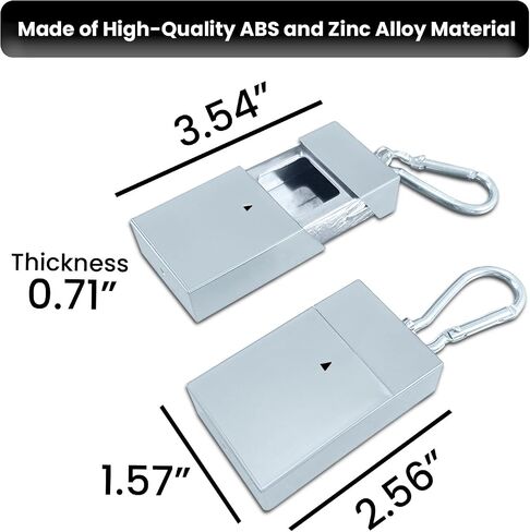Ashtrays for Cigarettes Portable Pocket Ashtray - Pack of 2 Premium Fireproof ABS Metal Smell Proof Cool Travel Ashtray with Keychain Outdoor Butt Disposal Box Cute Fancy Ash Tray Black in Saudi Arabia