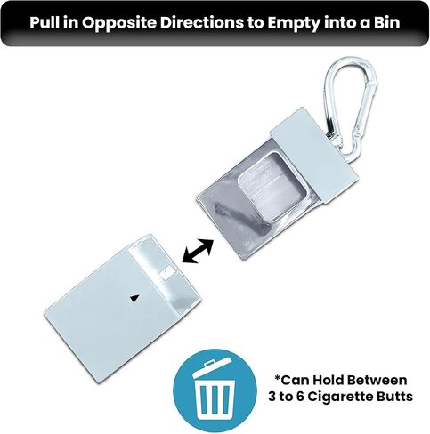 Ashtrays for Cigarettes Portable Pocket Ashtray - Pack of 2 Premium Fireproof ABS Metal Smell Proof Cool Travel Ashtray with Keychain Outdoor Butt Disposal Box Cute Fancy Ash Tray Black in Saudi Arabia