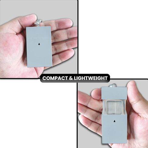 Ashtrays for Cigarettes Portable Pocket Ashtray - Pack of 2 Premium Fireproof ABS Metal Smell Proof Cool Travel Ashtray with Keychain Outdoor Butt Disposal Box Cute Fancy Ash Tray Black in Saudi Arabia