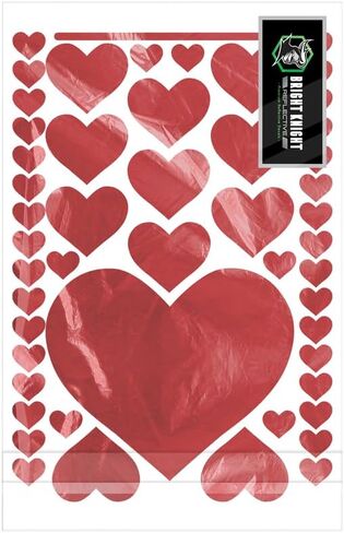 Bright Knight Reflective Heart Decals for Cars, 1" Black Reflective Stickers with 3M Retro-Reflective Vinyl, Self-Adhesive Acrylic Reflective Tape Outdoor Waterproof High-Visibility at Night in Saudi Arabia