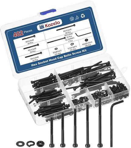 82pcs M6 Socket Head Cap Screws Bolts Nuts Assortment Kit - [M6x30/35/40/45/50mm] Alloy Steel Fully Threaded Black Oxide 12.9 Internal Hex Screw for 3D Printer Use, with Wrench in Saudi Arabia