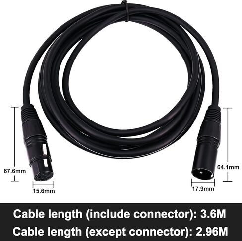 XLR كابل كابل ميكروفون 3 دبوس من الذكور إلى توازن أنثى الصوت XLR كبل تمديد الميكروفون 1M 3 قدم للميكروفون ، مسجل الاستوديو ، مكبر للصوت ، خلاط الصوت ، التسجيل in Kuwait