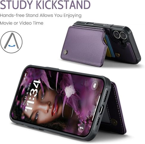Kowauri for iPhone 16 Plus Case, PU Leather Wallet Case for Women Men with RFID Blocking Card Holder Slot Magnetic Closure Shockproof Phone Cover for iPhone 16 Plus 6.7 inch (Black) in Saudi Arabia