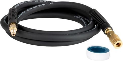 Hybrid Air Hose 3/8 In. x 50 ft, Flexible, Air Compressor Hose With 1/4" Brass Industrial Coupler, Strain Reliefs, Non-Kinking, Black in Saudi Arabia