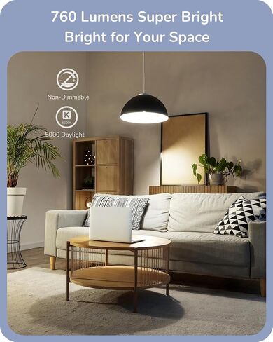 EDISHINE 4-Pack A19 LED Light Bulb, 760LM, 3000K Soft Warm Light Bulb, Energy Saving 9W(60W Equivalent) LED Bulb, E26 Medium Screw Base, Non Dimmable, UL Listed in Saudi Arabia