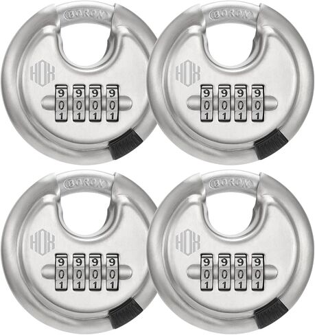 HOX Boron Shackle Combination Disc Lock, 70mm Stainless Steel Body, Heavy-Duty Weather-Resistant and Anti-Cut Padlock for Storage Units, Garages, Sliding Doors, and Cabinets (1 Pack) in Saudi Arabia