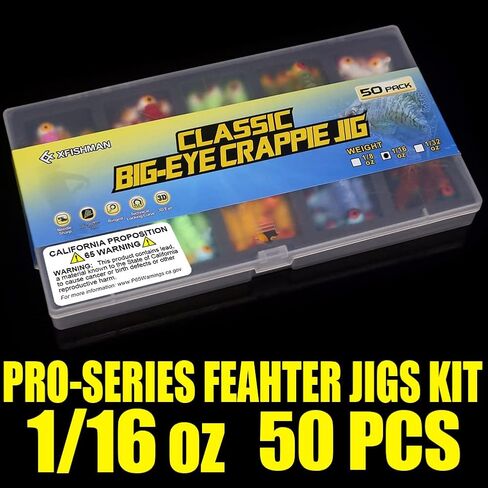 xfishman-crappie-jigs-marabou-feather-hair-jigs-for-crappie-fiSHIPE-LUSE KIT TORT 1/8 1/16 1/32 OZ in Saudi Arabia