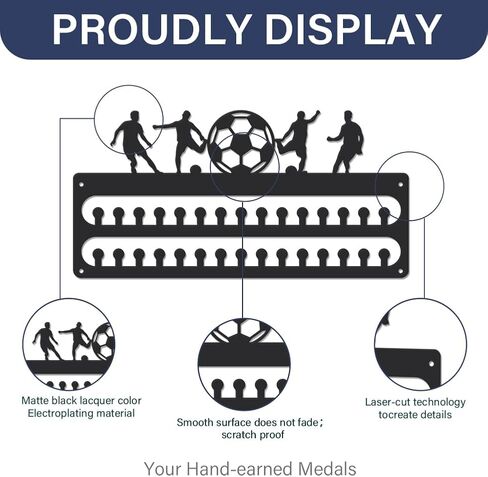 SUPERDANT Medal Hanger Display Sports Medal Holder Mountain Iron Medals Hanging with Hooks Matte Black Metal Belts Display Rack Organizer Race Ribbon Award Hanger Gifts for Athletes in Saudi Arabia
