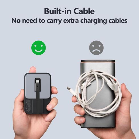 Mini Portable Charger ، 5200 MAH Magnetic Charger Power Bank Slim Small مع كابل مدمج ، حزمة بطارية السفر لـ iPhone 14/13/12/11 Pro/Pro Max/Plus/Mini/AirPods in Saudi Arabia