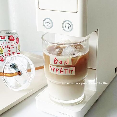13oz Glass Tumbler with Glass Straw and Lid, Reusable Iced Coffee Cups, Coffee Tumbler, Glass Coffee Mugs, Drinking Glass Cups (White) in Saudi Arabia
