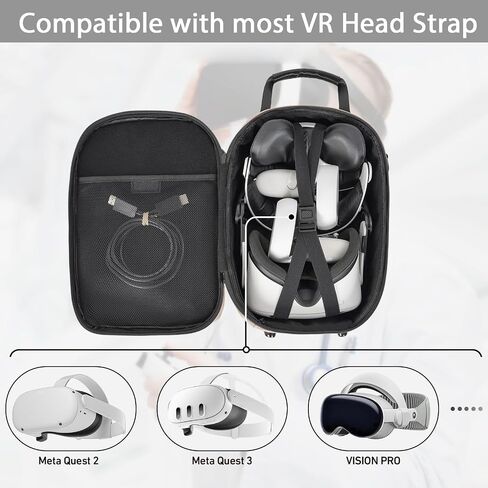 IBVIVIC Large Carrying Case for Oculus Quest 2/Meta Quest 3/Quest 3S, Travel Case for BOBOVR S3 Pro/Kiwi Design Battery Head Strap and Other Accessories Travel Storage Case (Khaki) in Saudi Arabia