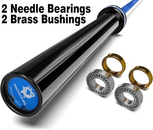 7ft Olympic Barbell Bar 45lb Weight Bar Deadlift Bar for 2" Olympic Plates,500 700 1000lbs Capacity,Olympic Bar for Squats,Deadlifts,Presses,Rows,Curls,for Home Gym,Weightlifting,Powerlifting in Kuwait