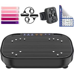 Vibration Plate Exercise Machine, Whole Body Workout Equipment for Lymphatic Drainage，Power Plate Vibration Platform for Weight Loss Toning with Exercise Poster and Watch Remote