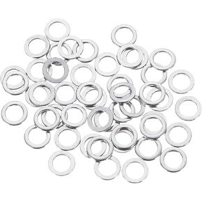 uxcell 50 Pcs M10 Flat Washer, 10x14x0.8mm Thickened 304 Stainless Steel Flat Spacers for Screw, Bolt, Automotive, Industrial Machinery