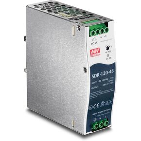TRENDnet 240W, 52V DC, 4.61A AC to DC DIN-Rail Power Supply, TI-S24052, Industrial Power Supply with Built-in Power Factor Controller Function, Silver