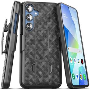 Encased DuraClip for Samsung Galaxy A16 5G Case with Belt Clip Holster and Kickstand (Black) (A16)