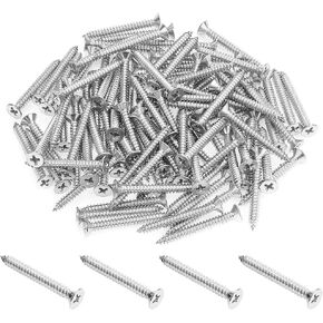 250 Pieces #8 X 1/2'' Phillips Countersunk Flat Head Wood Screws, Self Tapping Screws, 18-8 (304) Stainless Steel