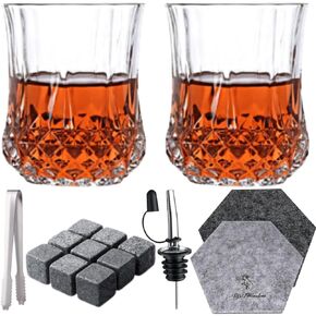 A&A Wonders Premium Whiskey Stones 100% Natural Granite Set of 9 Chilling Rocks Stone Reusable Ice Cubes for Drinks with Velvet Carrying Pouch, Gift for Whiskey Lovers (9 Cubes) in Saudi Arabia