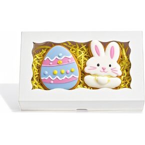 20pcs 7x4.33x1.5 Inch White Cookies Boxes with Window Bakery Boxes Macaron Boxes Cakesickle Boxes Chocolate Truffle Boxes Donut Treat Boxes for Christmas Valentine's Easter Mother's Day