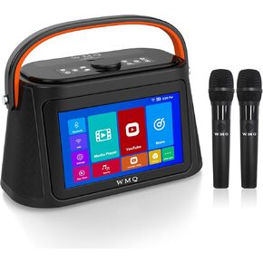 Adult Karaoke Machine with Lyrics Display, 10.1'' Touchable HD Display, Karaoke Speakers with 2 Wireless Microphones with 13th Generation Tablet System, Bluetooth 5.3/AUX/USB/TF Audio Input, Black