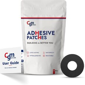 Adhesive Freestyle Libre 3 Universal Patches with Cut, Compatible with Infusion Set Lingo and Rio | Hypoallergenic CGM Sensor Patches, Lasts for 10-14 Days | Pack-25 (TAN)