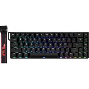 EPOMAKER Aula WIN68 HE Magnetic Keyboard with Adjustable Actuation, Hall Effect Keyboard with 0.3ms Latency, 65% Wired Compact Keyboard, 8000 Hz Polling Rate, Hot-Swap (Grey&Yellow)