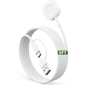 iWatch Charger Cable 2 Pack, [MFi Certified] Wireless Apple Watch Fast Charger Magnetic Charging Cable, 2 in 1 USB A USB C iWatch Charger Compatible for Apple Watch Series 10/9/8/7/6/5/4/3/2/SE/Ultra