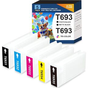 T693 T6931 T6932 T6933 T6934 T6935 T693 استبدال خرطوشة الحبر لـ Surecolor SC-T3000 T7000 T7270 T3270 T5720D T5720 T3270 T7270D T5000 Printer 350ml ،