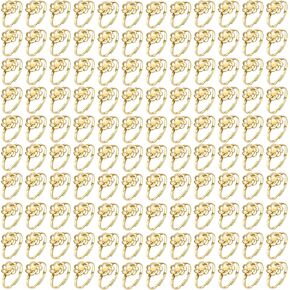 NEWITIN 120 Pieces Fake Rings Diamond Engagement Rings Silver Rings for Bridal Shower Party Game Wedding Table Decorations