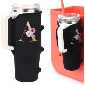 WALLFID Letter Printed Cup Holder Compatible with Bogg Bag/Simply Southern Beach Tote, Drink Holder Compatible with Stanley Cup, Accessories for Bogg Bag, Cup Sleeve for Water Bottles (L) in Kuwait