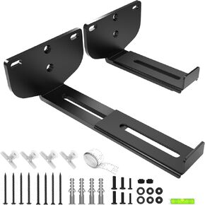 Soundbar Wall Mount Bracket Universal Speaker Mounting [ MAX 35LBS] Depth Adjustable (3.3"-6.5") for Samsung, Vizio, LG, Sony, JBL, Bose, and More Sound Bar Mounts Under TV Soundbar Shelf