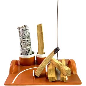 Sage Holder,Sage Holder with Handle, Palo Santo Burner Holder, Palo Santo Holder Burner, Palo Santo Sticks Holder, Sage Smudge Bowl,sage and palo Santo Holder,Incense Holder