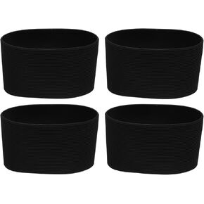 uxcell 4Pcs Coffee Cup Sleeve, Silicone Cup Sleeve Non-slip Glass Water Bottle Mug Sleeves Clear