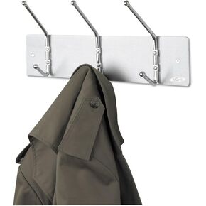 Safco 4161 Wall Rack Coat Hook, 3 Hook, Silver