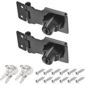 PATIKIL Keyed Hasp Locks, 2 Pack 4 Inch Twist Knob Locking Hasp Zinc Alloy Safety Hasp Latches with Keys Keyed Alike for Cabinet Small Door, Copper