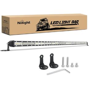 Nilight Led Light Bar Amber 51 Inch 250W Super Slim Spot Flood Combo 24500LM 3D Driving Fog Off Road Lights for Trucks Pickup SUV ATV UTV Boat 4x4 Van Camper-2 Style Mounting
