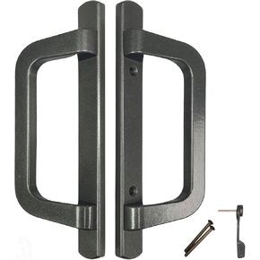 8.5" White PGT Sliding Patio Glass Door Handle Set Replacement with Thumb Latch Lever, Screws - Fits 3-15/16" Screw Hole Spacing Door Hardware - Fix and Repair Non-Keyed Handle