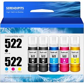 522 Ink Refill Bottles ET-2800 ET-4800 ET-2400 Replacement for Epson 522 Ink Refill Bottles for Ecotank ET2400 ET2800 ET4800 ET-2803 ET-2720 ET-2840 ET-4700 ET4810 ET2803 ET2720 2800 2400 4800 Printer