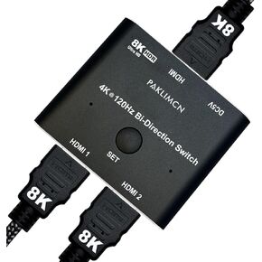 HDMI 2.1 Switch, 8K 2in1out 3 in 1 Out High-Speed 48Gbps Directional HDMI 8K Switcher, Supports 8K@60Hz 4K@120Hz, Compatible for PS5/PS4 Projectors Monitor Blu-Ray Player Xbox (3 in 1)