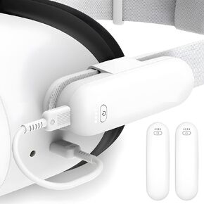 حزمة البطارية لـ META/OCULUS QUEST 2/QUEST 3/QUEST 3S ، 5000 مللي أمبير في الساعة إكسسوارات حزمة البطارية المحمولة ، تمدد وقت اللعب 2-4H الإضافي in Saudi Arabia
