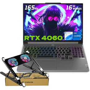 Lenovo Legion 5 Gaming Laptop, 16" WQXGA 2560x1600 165Hz, Intel i7-14650HX, NVIDIA GeForce RTX 4060, 32GB DDR5 RAM, 1TB SSD, AI-Power, Win11 H, Bundle With PCO Notebook Folding Radiator, Laptop Cooler
