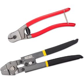 Up To 2.2mm（3/64 1/16 5/64 Inch） Teflon Coating Anti-Rust and Anti-Corrosion Wire Rope Crimper Fishing Crimping Tool