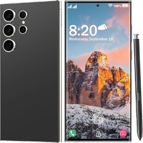 I24 Ultra 5G Unlocked Phones,6+256GB Android13 Smartphone Battery 6800mAh 6.8" HD Screen Unlocked Cell Phone,48MP+108MP Camera/Built in Pen/Dual SIM/Fingerprint Lock/Face (Gray)