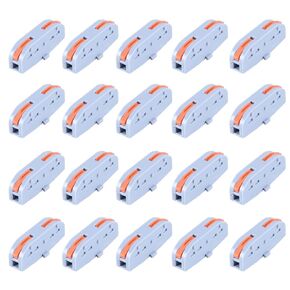 50Pcs Butt Terminals 1 to 1 Inline Electrical Lever Wire Connectors kit Compact Splicing Connector Assortment Lever Nuts Assortment Transparent Connect Wiring for 28-12 AWG (Orange)
