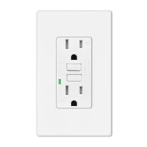 GFCI Outlet 20 Amp,Greencycle 3PK GFI Electrical Outlet 20A White,Outdoor 20Amp GFCI Wall Plug Weather Resistant with LED Indicator,Decor Plates&Screws Included,Residential and Commercial Grade,ETL