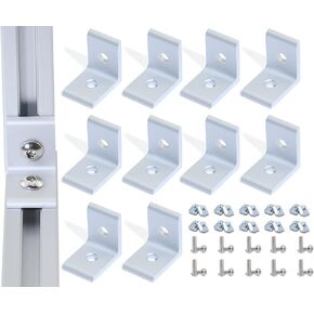 10Sets 1010 Series Aluminum Extrusion Corner Bracket Connectors,10pcs 1010 Aluminum Profile L Shaped Corner Brackets,with 20pcs Sliding T Nuts and Screws for 1010 Aluminum Extrusion Profile Hardware