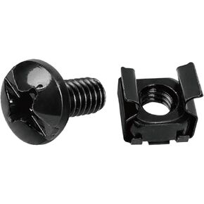 Rack Mount Screws 50 Pack - M6 Cage Nuts and Screws 1/2inch, Made to Use with Network Racks, Enclosures and Cabinets